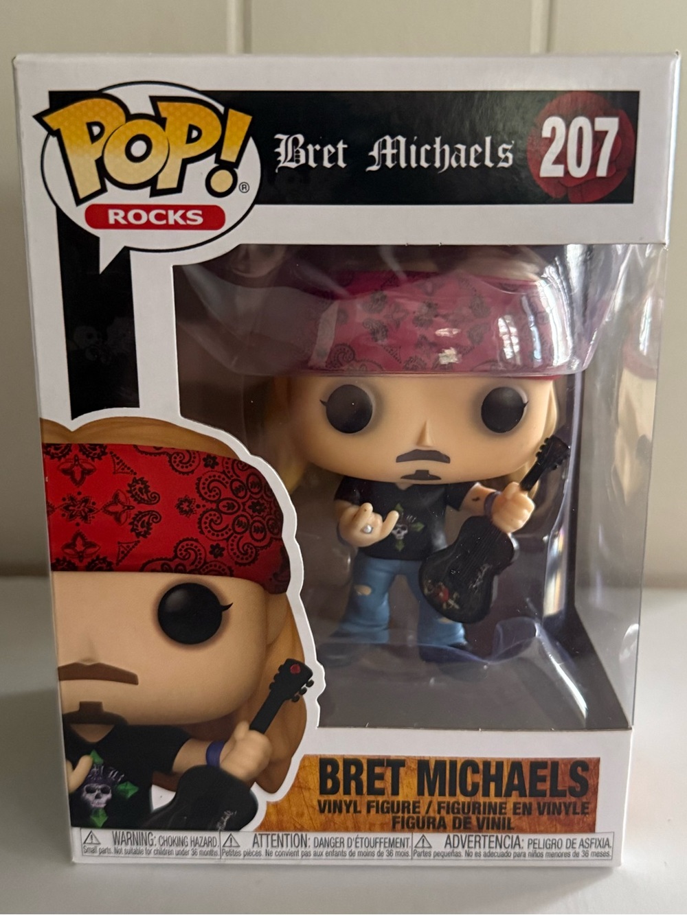 Funko Pop! Rocks Bret Michaels Vinyl Figure - Red Bandana, Black Guitar